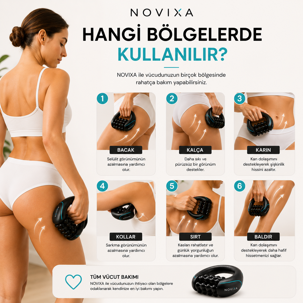 NOVIXA™ Premium Selülit Masaj Aleti | Derin Doku Vücut Masaj Cihazı