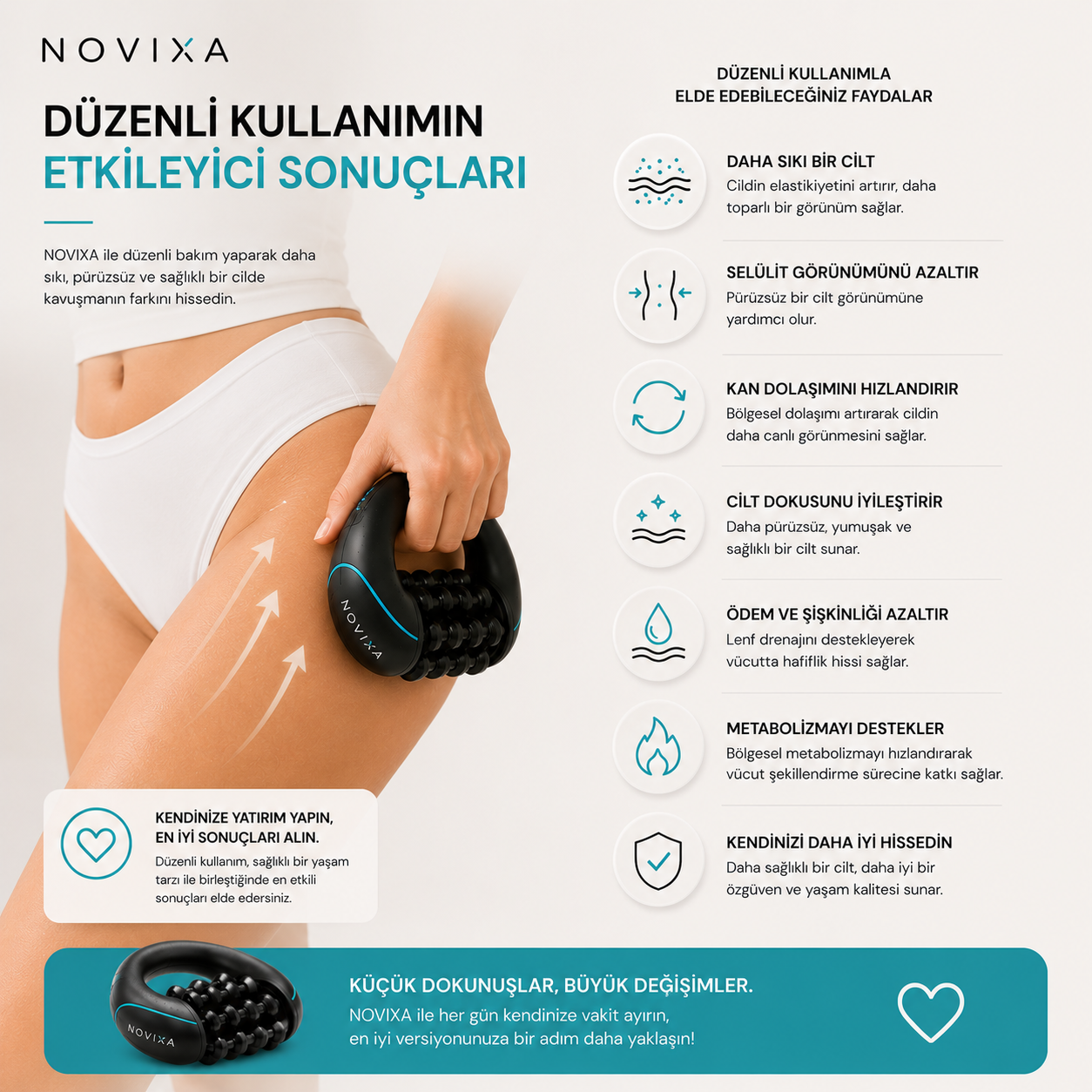 NOVIXA™ Premium Selülit Masaj Aleti | Derin Doku Vücut Masaj Cihazı